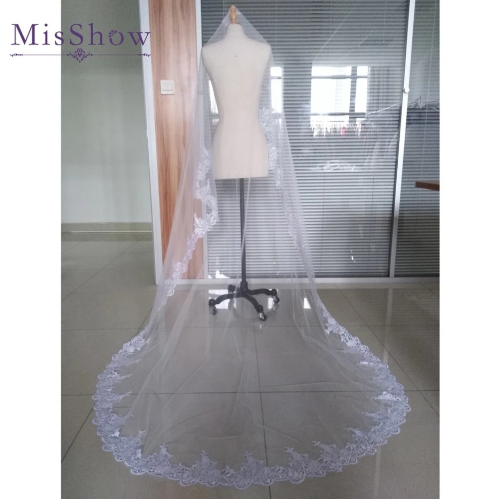 New ivory 2019 Wedding Veil Lace Cathedral wedding - Picture 2 of 2